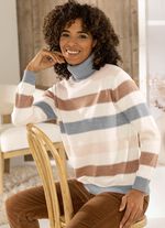 Pullover mit Schurwolle NATUR-BRAUN-MULTICOLOR