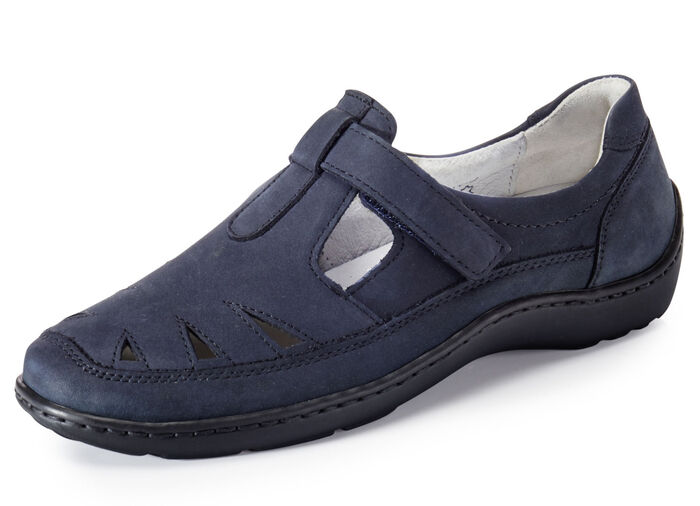 Waldläufer Slipper mit Leder-Massagefußbett MARINE