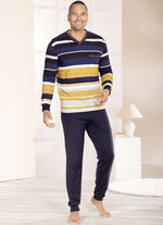 Schlafanzug mit V-Auschnitt und Bündchenabschlüssen  