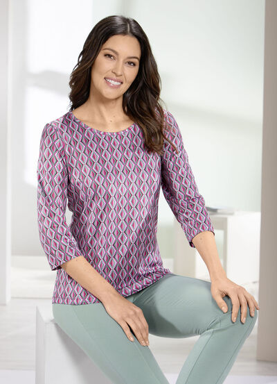 Shirt mit Allover-Druck in 2 Farben 