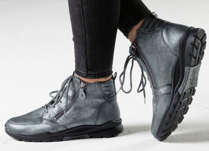 Waldl&auml;ufer, gef&uuml;tterte Damen-Stiefeletten, Winterschuhe, Weite H, mit herausnehmbarem Fu&szlig;bett 