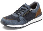 Rieker, bequeme Herren-Sneaker, Weite H, mit herausnehmbarem Fußbett BLAU-BRAUN