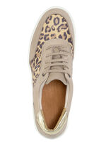 ELENA EDEN Schnürschuh mit cognacfarbenem Leo-Print CAMEL-GOLD