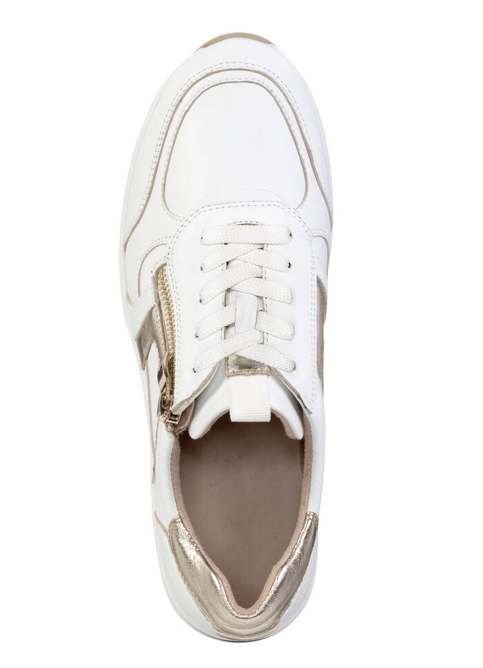 ELENA EDEN, sytlische Damen-Sneaker, Weite H, mit herausnehmbarem Fußbett WEISS-GOLD