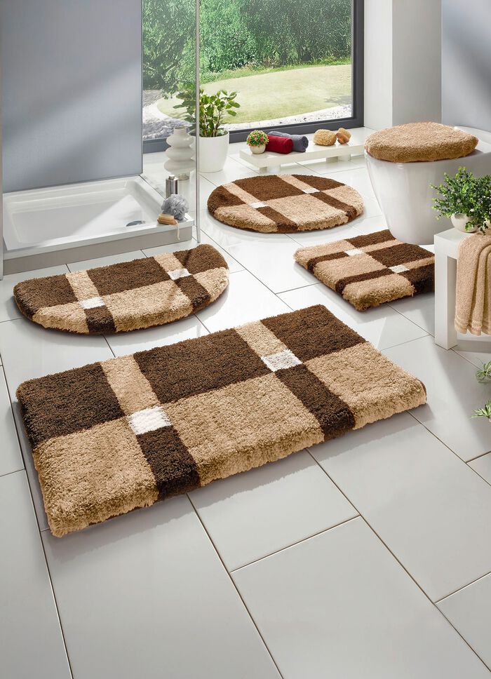 Badgarnitur mit rutschhemmender R&uuml;ckseite BEIGE-BRAUN