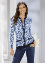 Shirtjacke mit Kontrastblende 