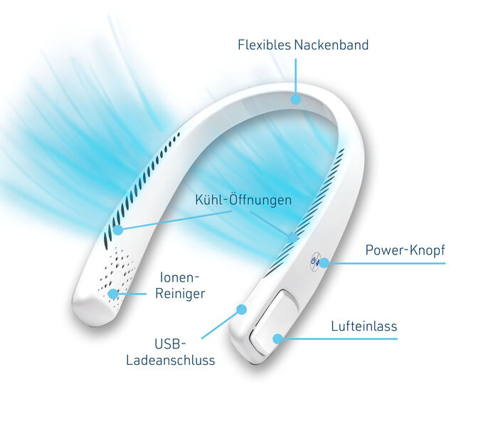 Kabelloser Cool2Go-Luftkühler zum Umhängen 