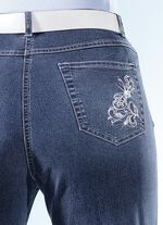 7/8-Jeans mit floraler Stickerei JEANSBLAU
