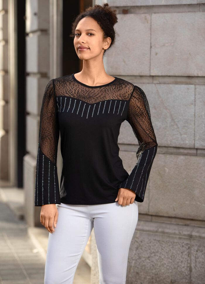 Shirt-Tunika mit Nietenzier 