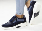 Waldläufer Schnürschuh mit bester Abrollfunktion BLAU