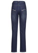 Jeans mit schönen Stickereien und funkelnden Strassteinen DUNKELBLAU