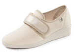 Bequeme Damen-Klettschuhe, aus angenehm gepolstertem Textilmaterial BEIGE