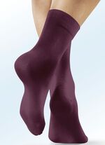 Rogo 4 Paar Socken mit extra weitem Schaft 2X BORDEAUX, 2X MARINE