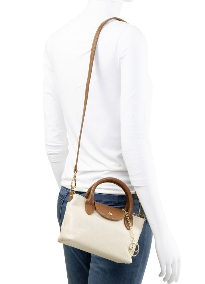 Laurina, Mini-Tasche, Damen, mit abnehmbarem, verstellbarem Umhängeriemen BEIGE-BRAUN