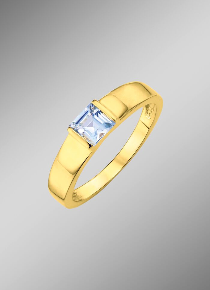 Stilvoller Damenring mit Blautopas 