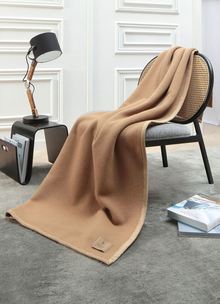 Wohndecke aus Schurwolle und Kamelhaar 