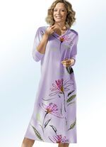 Nachthemd mit V-Ausschnitt und langen &Auml;rmeln 