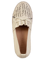 ELENA EDEN, sommerliche Damen-Slipper, Weite G, aus Leder BEIGE