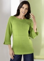 Pullover mit Strukturstreifen APFELGRÜN