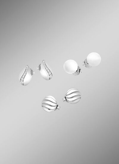 Schmuckset, 3-teilig, aus drei Paar Ohrsteckern 