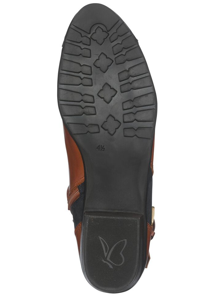 Caprice, schicke Damen-Stiefeletten, Weite G, mit herausnehmbarer Decksohle BRAUN-DUNKELBLAU