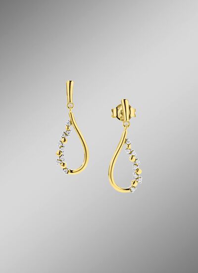 Eleganz in Tropfenform: Ohrstecker mit synth. Zirkonia 