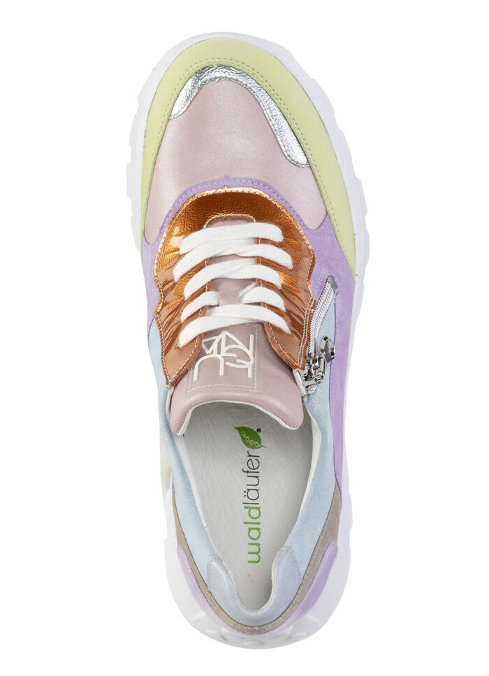 Waldläufer Schnür-Sneaker aus edlem Leder-Materialmix MULTICOLOR