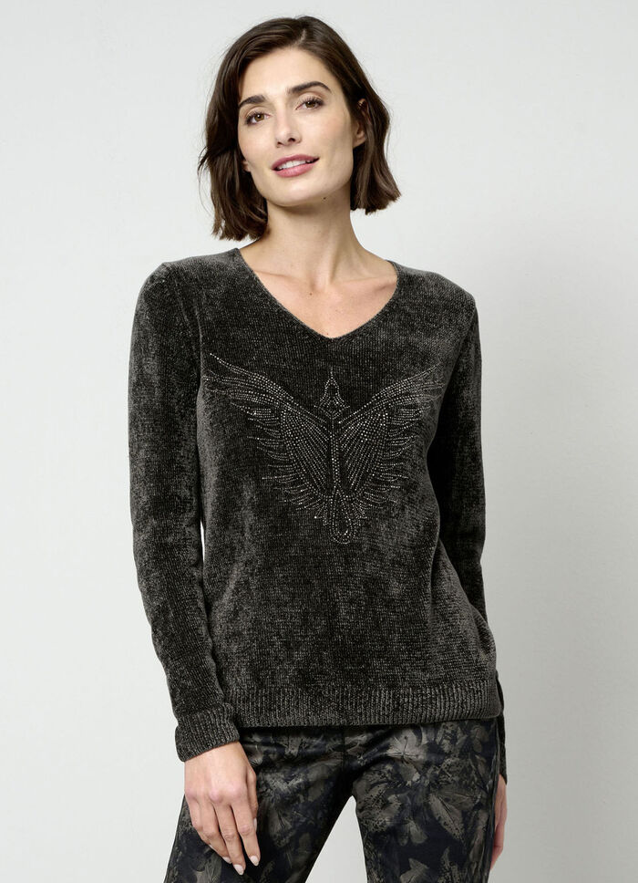 Pullover aus Chenillegarn 
