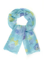 Schal mit Fantasieblüten-Dessin 
