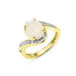 Damenring mit Diamanten und echt Opal 