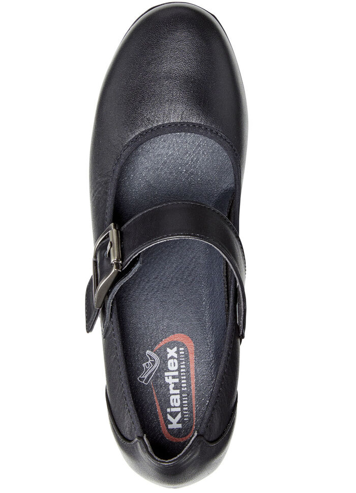 ELENA EDEN Spangen-Pumps aus Nappaleder mit seitlichem Elastikeinsatz SCHWARZ