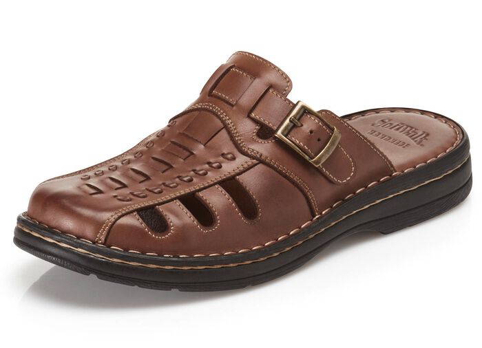 Pantolette mit verstellbarer Schlie&szlig;e BRAUN