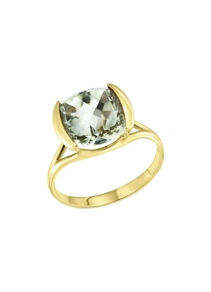 Zeitlose Eleganz: Damenring mit echt grünem Amethyst 