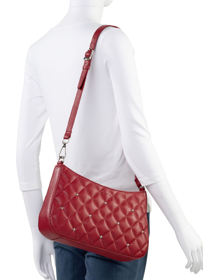 Laurina Tasche mit angesagter Steppung und Ziernieten ROT