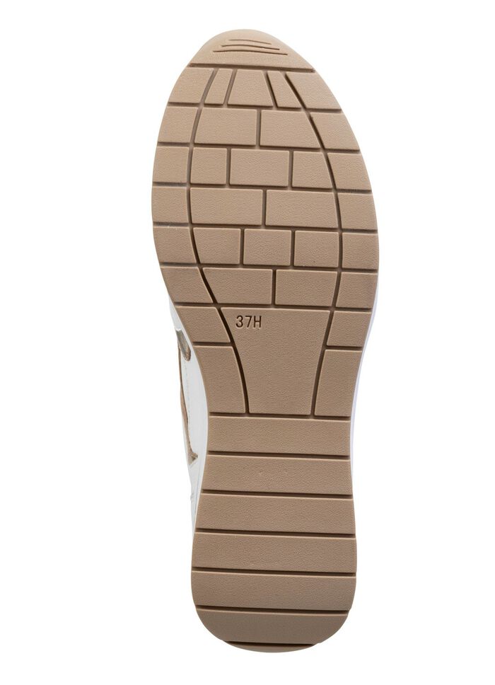 ELENA EDEN, sytlische Damen-Sneaker, Weite H, mit herausnehmbarem Fu&szlig;bett WEISS-GOLD