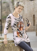 Shirt mit platziertem Tiermotiv SCHWARZ-GRAU