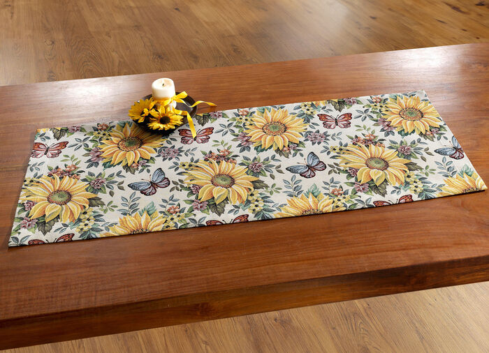 Tisch- und Raumdekoration mit Sonnenblumen-Dessin BUNT