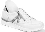 Waldläufer Schnürschuh aus interessantem Materialmix WEISS-ALTSILBER