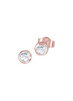 Hochglänzende Ohrstecker in Roségold mit Brillanten 