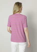 Shirtjacke mit garngefärbtem Ringeldessin 