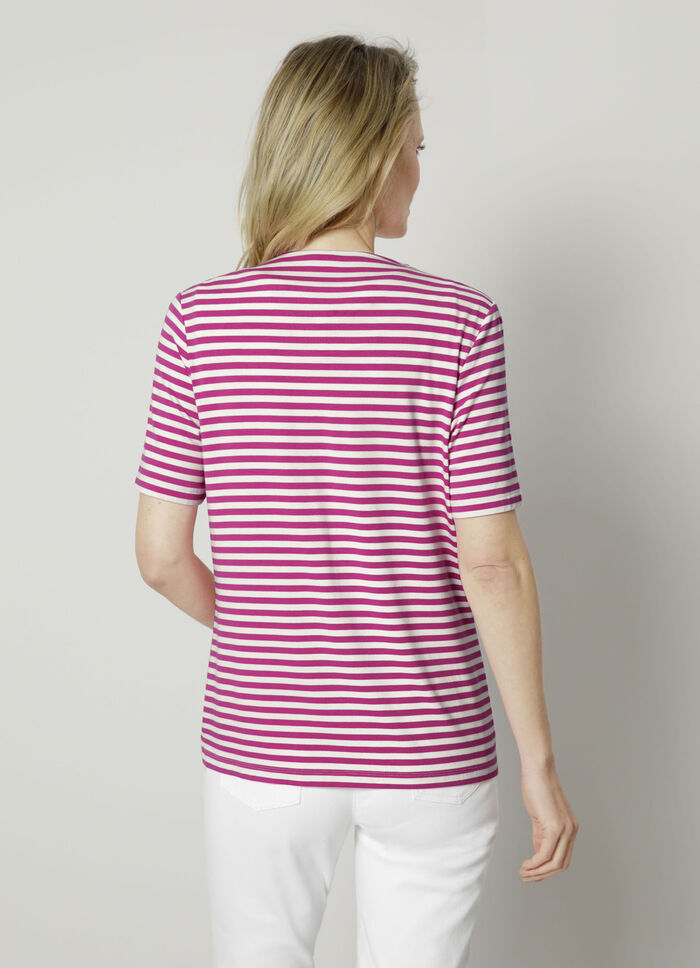 Shirtjacke mit garngefärbtem Ringeldessin 