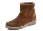 Waldläufer, gefütterte Damen-Boots, Winterschuhe, Weite H, mit Lammfell COGNAC