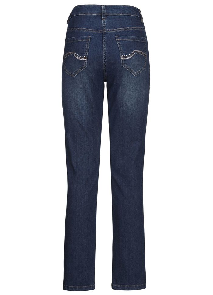Jeans mit sch&ouml;nen Stickereien und funkelnden Strassteinen 