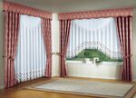 Jacquard-Übergardine mit Universalschienenband ROSÉ