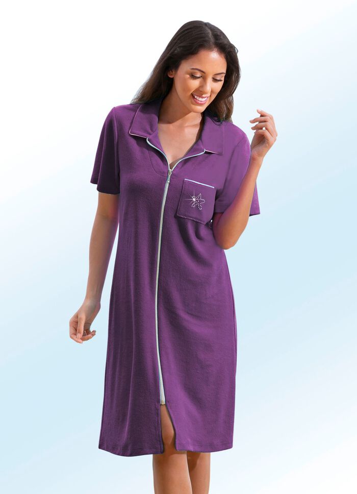 Frottier-Kleid mit durchgehendem Rei&szlig;verschluss 