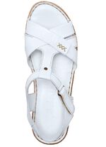 Andrea Conti Stegspangen-Sandale aus Rind-Nappaleder WEISS