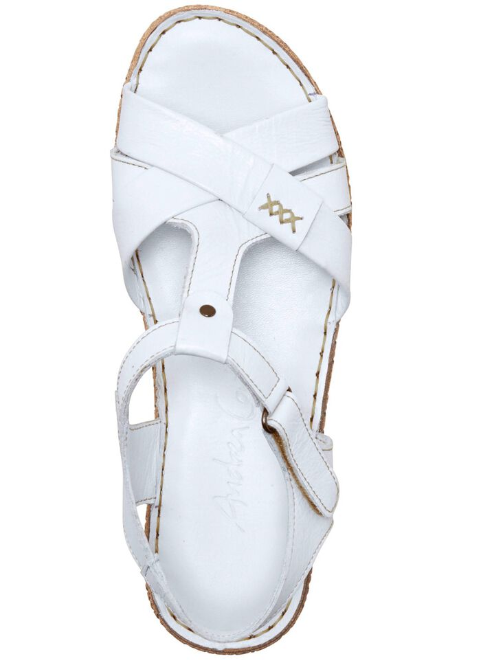 Andrea Conti Stegspangen-Sandale aus Rind-Nappaleder WEISS