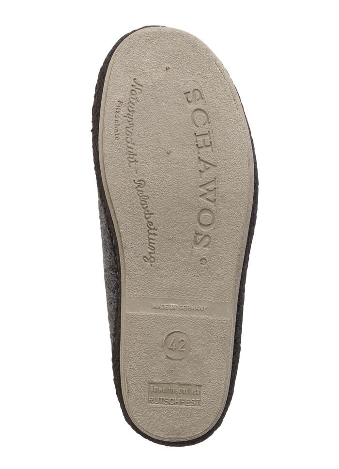 Gefütterte Herren-Hausschuhe, mit Schurwolle ANTHRAZIT-SCHWARZ