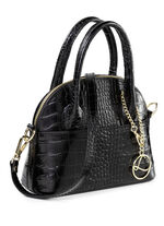 Laurina Mini-Tasche mit Reptilprägung SCHWARZ