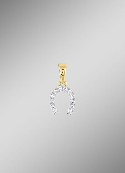 Hufeisen-Anh&auml;nger mit 10 Diamanten 